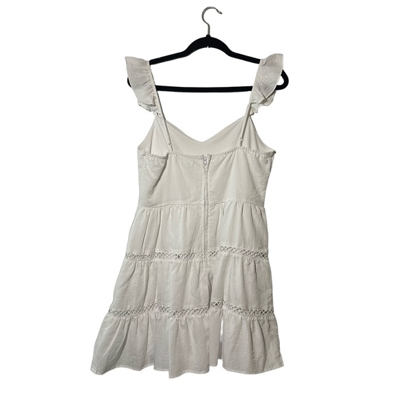 Altar’d State Tiered White flutter sleeve short dress - Picture 2 of 8